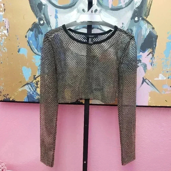 Forever 21 Mesh Crop Top - Picture 1 of 5
